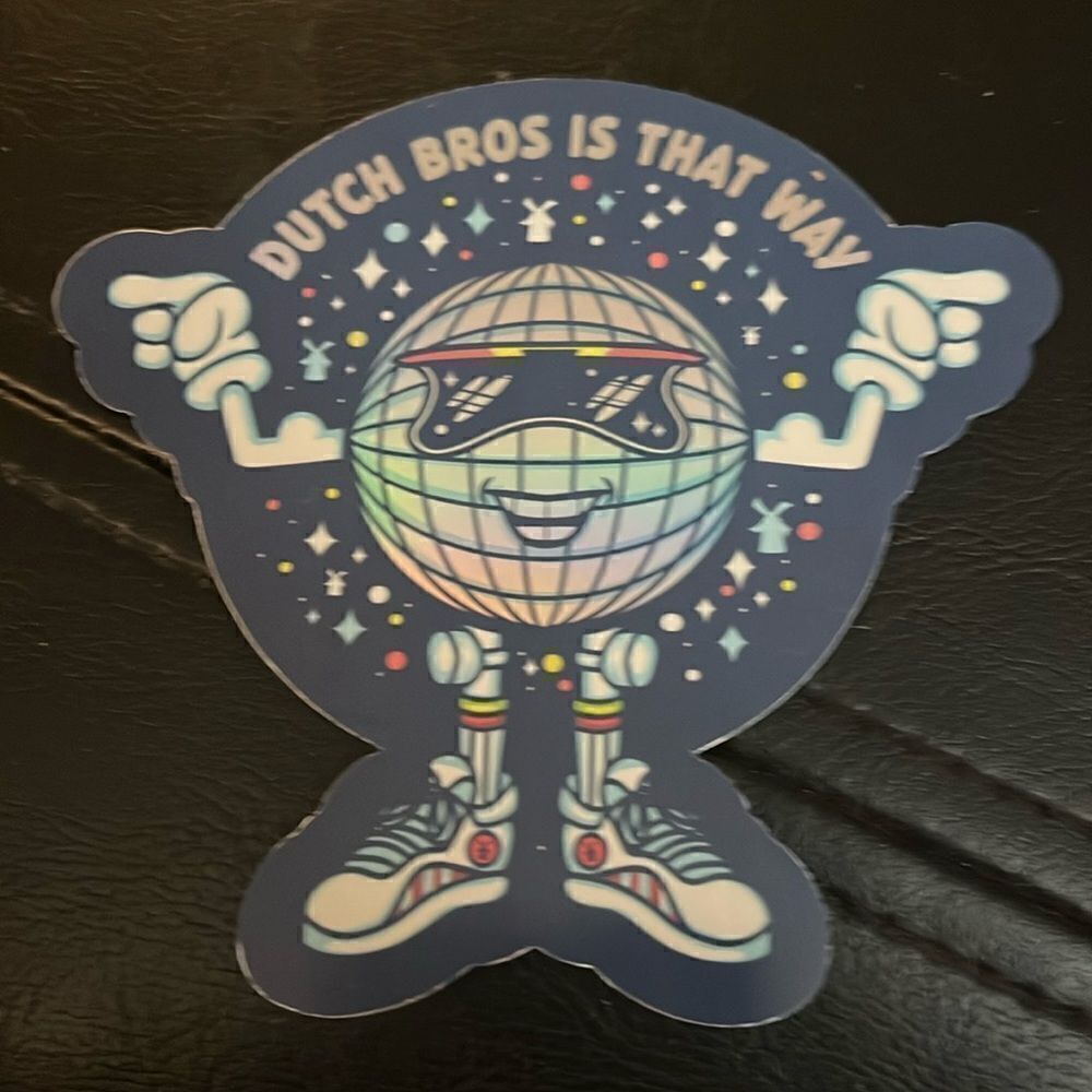 NEW DUTCH BROS “DUTCH BROS IS THAT WAY” STICKER - Picture 2 of 3